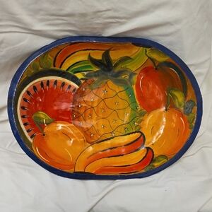 MEXICANA Colorful Fruit-Themed Wooden Bowl
